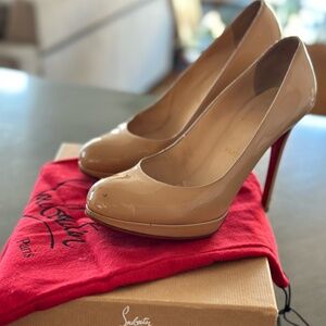 Christian Louboutin - Nude Patent Leather Pumps 120mm - US Size 8.5